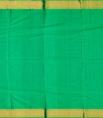 Green Handloom Kanchipuram Silk Saree With Floral Motifs-Green