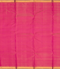 Pink Handloom Kanchipuram Silk Saree With Beldari Stripes-Pink