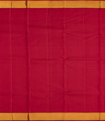 Crimson Handloom Kanchipuram Silk Saree With Stripes-Crimson