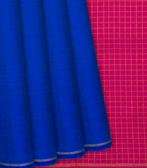 Blue Handwoven Kanchipuram Silk Saree With Contrast Pallu-Blue