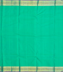 Aquamarine Handwoven Kanchipuram Silk Saree With Floral Motifs-Aquamarine