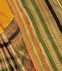 Mustard Handwoven Nautral Dyed Meena Border Kanchipuram Silk Saree