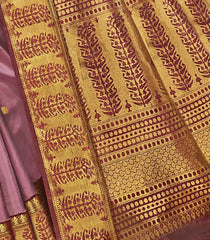 Lavender Handwoven Natural Dyed Kanchipuram Kodali Karuppur Saree -Lavander