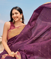 Viva Magenta Handloom Natural Dyed Lino Silk Saree