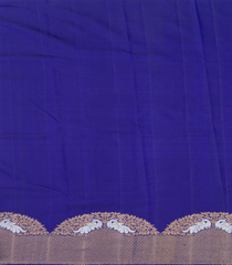 Blue Handloom Kanchipuram Silk Saree With Rudraksham Motifs-Blue