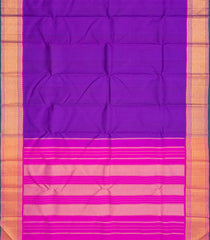 Purple Handloom Kanchipuram Silk Saree With Checks-Purple