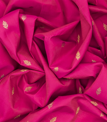 Pink Handloom Kanchipuram Silk Saree With Floral Motifs-Pink