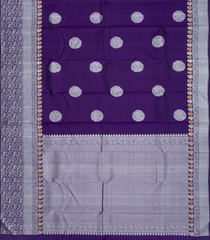 Purple Handloom Kanchipuram Silk Saree With Elephant Buttas-Purple