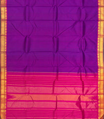 Purple Handloom Kanchipuram Payadi Silk Saree With Checks-Purple