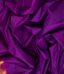 Purple Handloom Kanchipuram Payadi Silk Saree With Checks-Purple