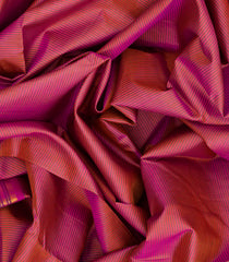 Pink Handloom Kanchipuram Silk Saree With Stripes-Pink