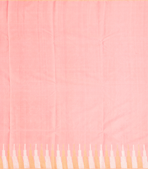 Light Peach Handloom Kanchipuram Silk Saree With Stripes-Light Peach