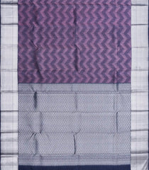 Lilac Handloom Kanchipuram Silk Saree With Chevron Motifs-Lilac