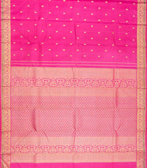 Pink Handloom Kanchipuram Silk Saree With Floral Buttas-Pink