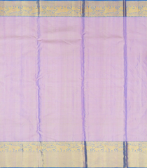 Lavender Handloom Kanchipuram Silk Saree With Floral Vine Motifs-Lavander