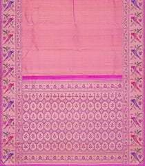 Baby Pink Handloom Kanchipuram Tissue Silk Saree With Meena Motifs-Baby Pink