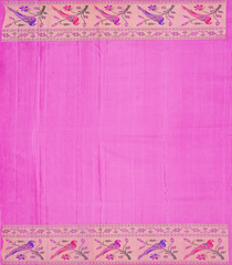 Baby Pink Handloom Kanchipuram Tissue Silk Saree With Meena Motifs-Baby Pink