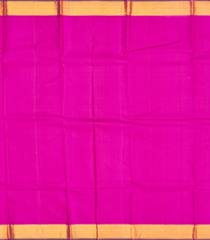 Pink Handloom Kanchipuram Silk Saree With Silk Checks-Pink