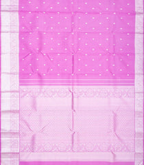 Bubble-gum Pink Handloom Kanchipuram Silk Saree With Floral Buttas-BubbleGum Pink