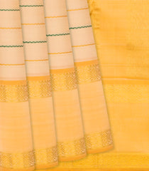 Taupe Handloom Kanchipuram Silk Saree With Beldari Stripes-Taupe