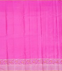 Magenta Handloom Kanchipuram Silk Saree With Stripes-Magenta