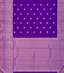 Purple Handloom Kanchipuram Silk Saree With Gandaberunda Motifs-Purple