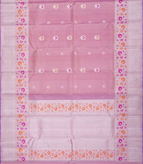 Baby Pink Handloom Kanchipuram Silk Saree With Meena Buttas-Baby Pink