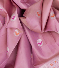 Baby Pink Handloom Kanchipuram Silk Saree With Meena Buttas-Baby Pink