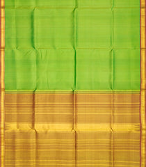 Light Green Handloom Kanchipuram Silk Saree With Zari Border-Light Green