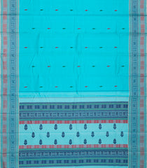 Sky Blue Handloom Kanchipuram Silk Saree With Floral Buttas-Sky Blue