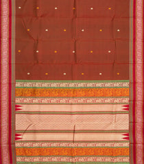 Maroon Handloom Kanchipuram Silk Saree With Elephant Buttas-Maroon