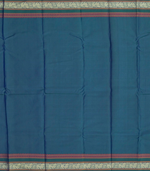 Blue Handloom Kanchipuram Silk Saree With Elephant Buttas-Blue