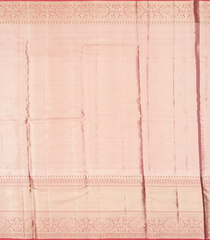 Pink Handloom Kanchipuram Tissue Silk Saree With Floral Motifs-Pink