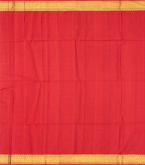 Crimson Handloom Kanchipuram Silk Saree With Kamalam Motifs-Crimson