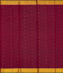 Maroon Handloom Kanchipuram Silk Saree With Kamalam Buttas-Maroon