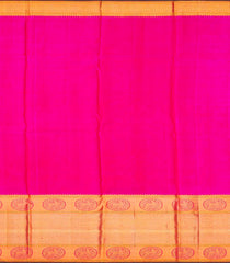 Hot Pink Handloom Kanchipuram Silk Saree With Gandaberunda Motifs-Hot Pink