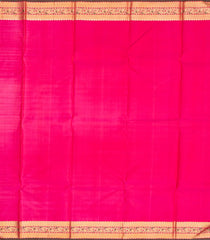 Pink Handloom Kanchipuram Silk Saree With Floral Buttas-Pink