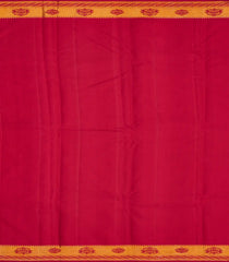 Crimson Handloom Kanchipuram Silk Saree With Floral Vine Motifs -Crimson