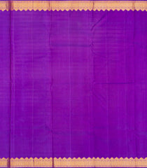 Purple Handloom Kanchipuram Silk Saree With Floral Motifs-Purple