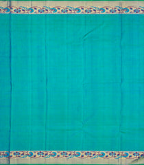 Light Blue Handloom Kanchipuram Silk Saree With Floral Motifs-Light Blue