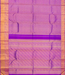 Purple Handloom Kanchipuram Silk Saree With Floral Jaal Motifs -Purple