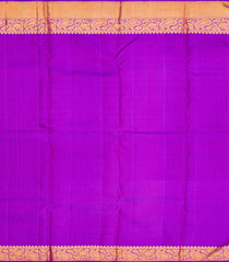 Purple Handloom Kanchipuram Silk Saree With Floral Jaal Motifs -Purple