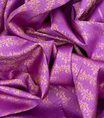 Purple Handloom Kanchipuram Silk Saree With Vine Motifs -Purple