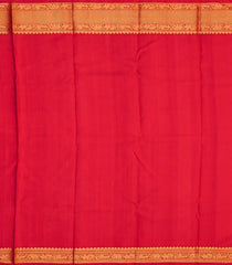 Crimson Handloom Kanchipuram Silk Saree With Kamalam Motifs -Crimson