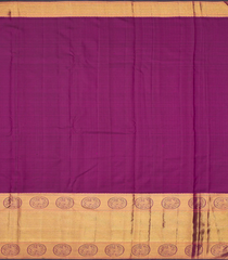 Magenta Handloom Kanchipuram Silk Saree With Gandaberunda Motifs-Magenta