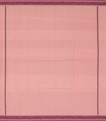 Baby Pink Handwoven Kanchi Organic Cotton Saree With Abstract Border-Baby Pink