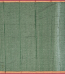 Green Handloom Kanchi Cotton Saree With Kamalam Buttas-Green