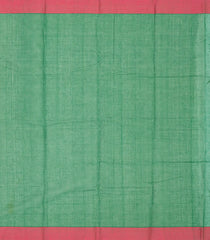 Green Handloom Kanchi Cotton Saree With Mango Motifs-Green