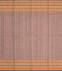 Brown Handloom Kanchi Cotton Saree With Floral Motifs-Brown