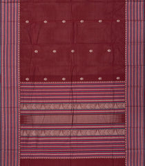 Maroon Handloom Kanchi Cotton Saree With Gandaberunda Buttas-Maroon